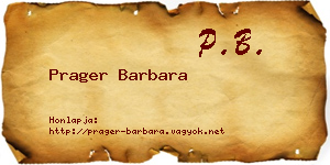 Prager Barbara névjegykártya
